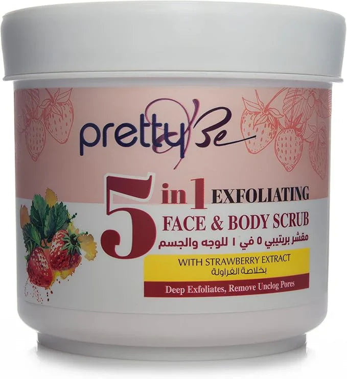 Pretty Be | 5 in 1 Exfoliating Face & Body Scrub With Strawberry Extracts