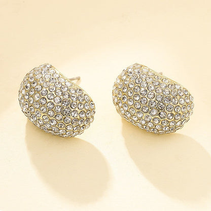 Exquisite And Fashionable Super Sparkling Diamond Droplet Shaped Ear Buckle, Internet Famous Personality, Light Luxury Design Earrings