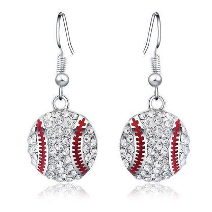 Men's And Women's European And American Style Creative Design Baseball Earrings Jewelry