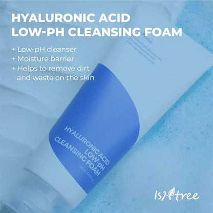 IsNtree Hyaluronic Acid Low-Ph Cleansing Foam 150ml 5.07 fl.oz | Moisturizing & Mild cleansing | 8 types of hyaluronic acid | Helps to remove impurities gently